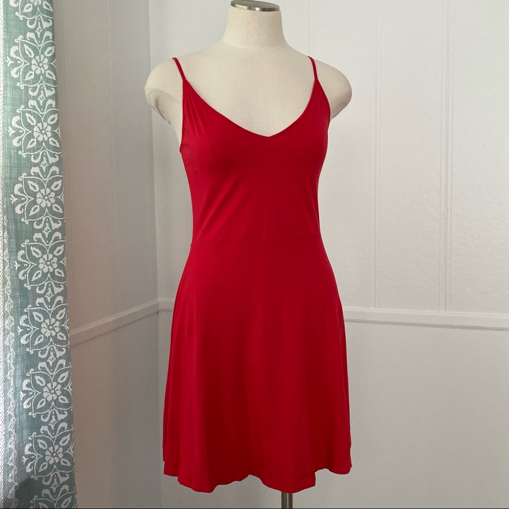 H&M red dress v neck small